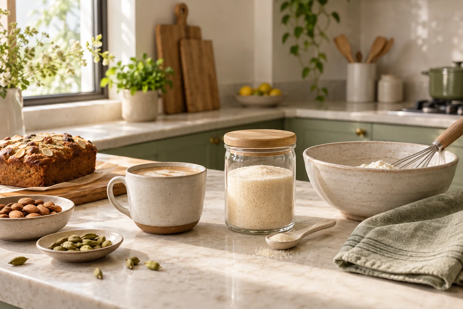A home baking scene with coffee